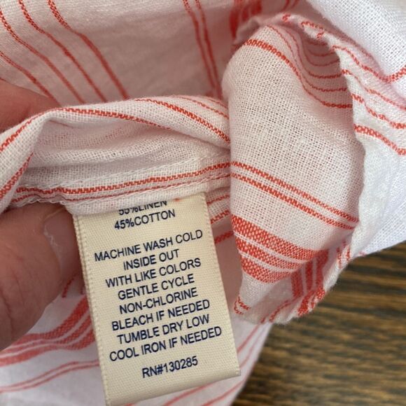 NWOT - Per Se Linen Blend Striped Pullover Shirt - Size Large - Picture 5 of 10